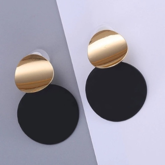 NEW!💙💎BIG🖤BOLD💛MODERN🖤CIRCLES💎💙GOLDEN BLACK - Picture 6 of 7